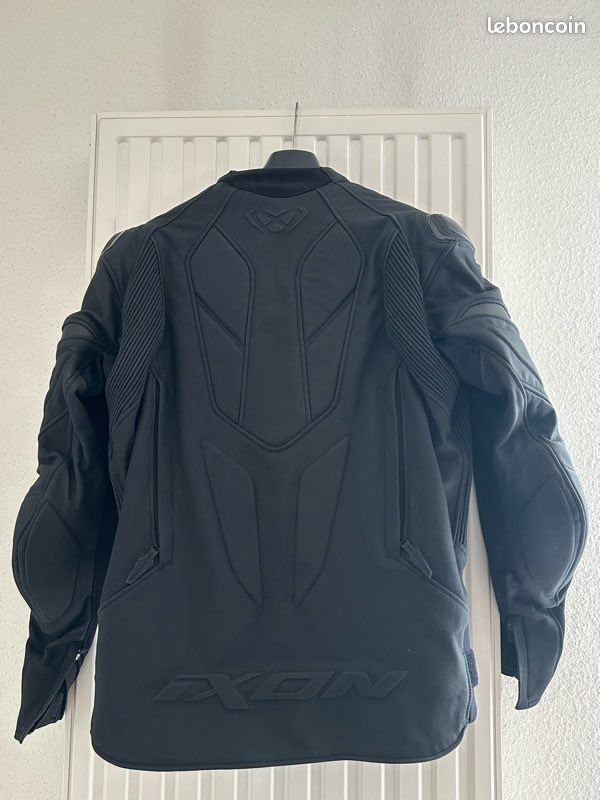 Blouson Moto Noir IXON Rage 2XL en cuir (image 2)