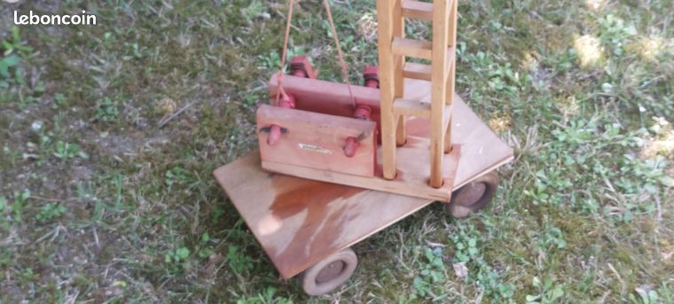Grande Grue En Bois Dejou 98 Cm - Jouet Miniature France - Occasion
