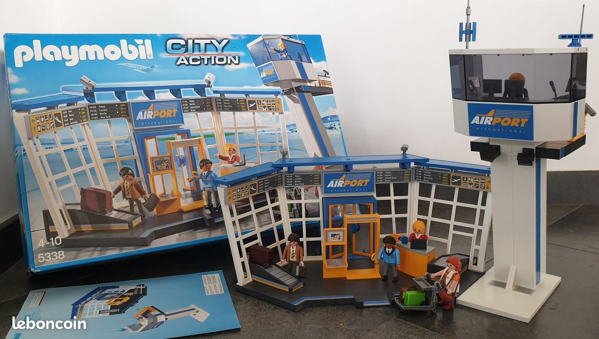 PLAYMOBIL AEROPORT 5338/ Complet Accessoires Tour De Contrôle Personnages EUR 59,99 - PicClick FR