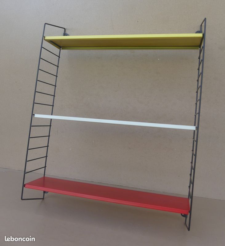 Étagère TOMADO HOLLAND STRING vintage tôle rouge jaune blanc modulable déco cuisine #2 (image 1)