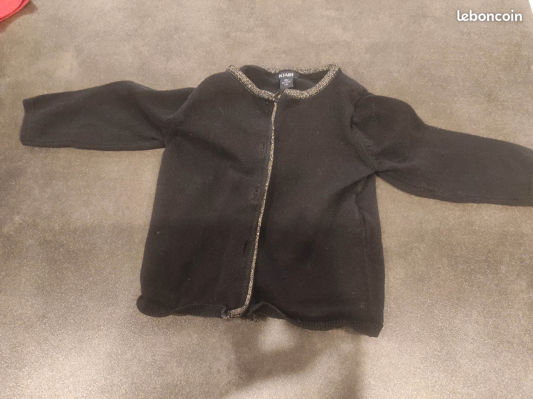 Gilet noir, bébé fille 9 mois (image 1)