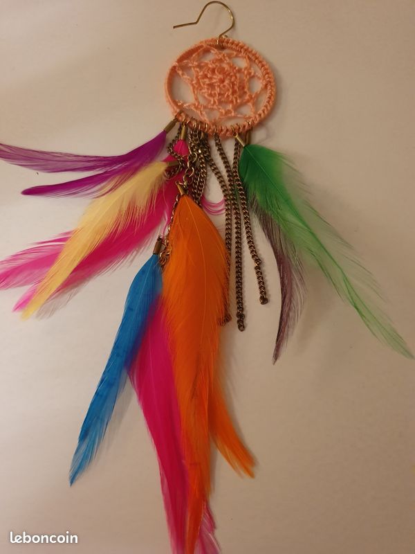 Boucles d'oreilles Attrape-rêve arc-en-ciel (image 2)
