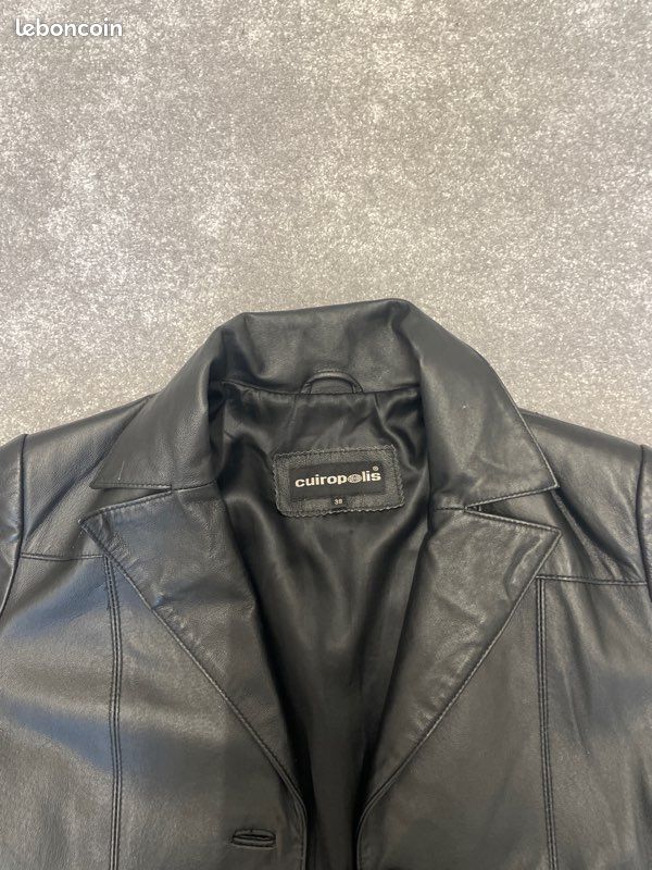 Longue veste en cuir CUIROPOLIS taille 38 (image 7)