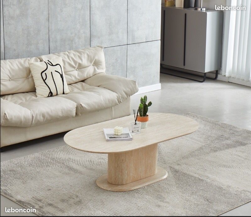 Table basse travertin neuf et solide‍⁫‌⁭⁫⁮⁬⁢⁭⁮⁯‍⁯​⁬ (image 1)