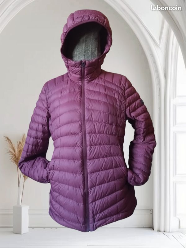Doudoune forclaz bordeaux woman trekking randonnée taille L