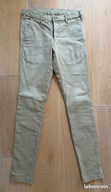 Chino Uniqlo beige, coupe slim, taille XS (image 1)