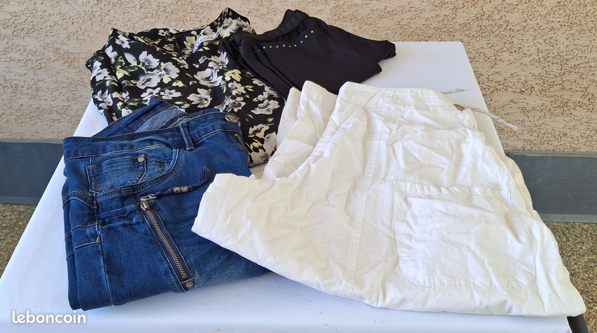 Lot 4 pièces vêtements femme Taille 36 / S – Robe, Jean, Legging, Pantalon (image 1)