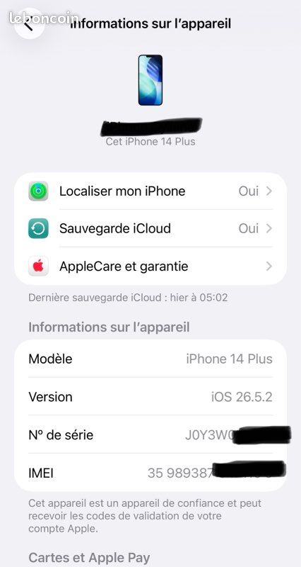IPhone 14 Plus 512 go (image 5)