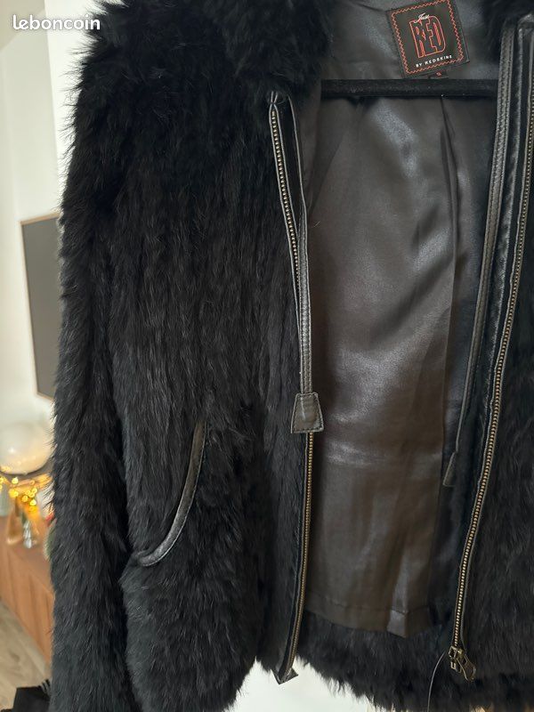Veste En Fourrure De Lapin - Taille M, Marron, Doublure Satin - Neuf Sans étiquettes, Jamais Portée !