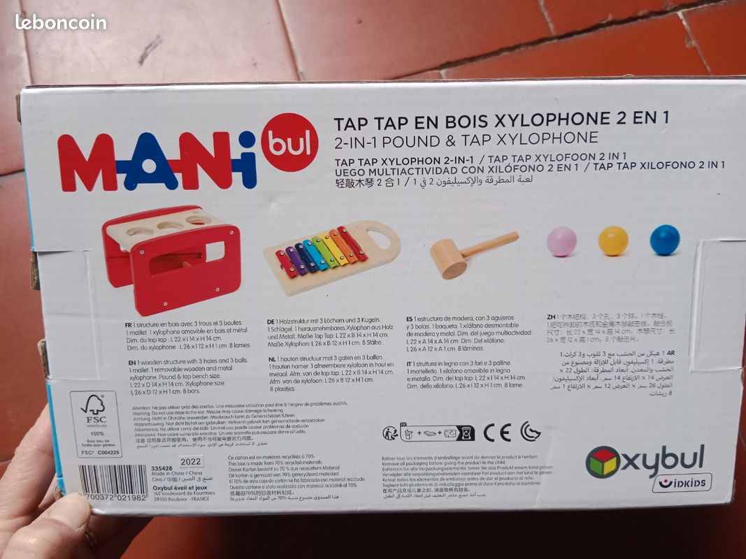 Tap tap + xylophone en bois Oxybul - neuf (image 3)