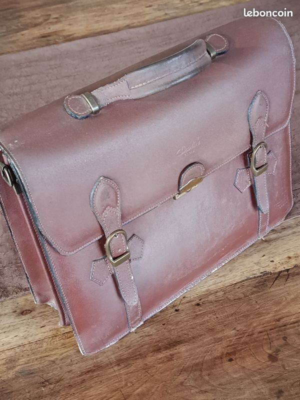 Cartable Serviette en cuir "Chanline Paris" 2 soufflets (image 1)