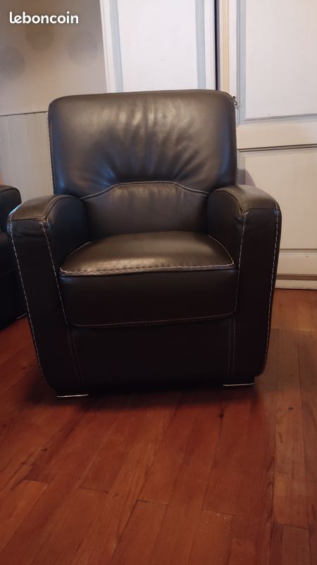 Canape et fauteuil cluir pleine fleur (image 1)