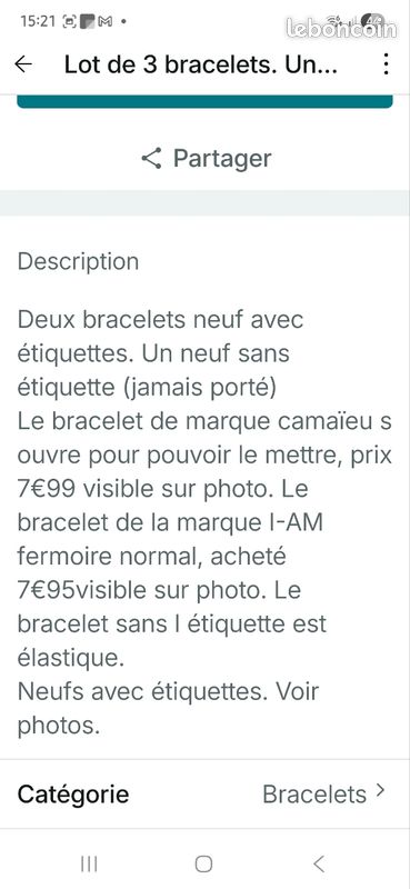 Lot de bijoux fantaisies 2 Neuf avec étiquette 1 Neuf sans étiquette (image 10)