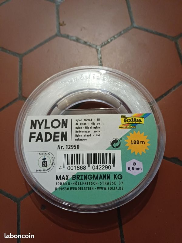Fil de nylon sur bobine 100 mètres (neuf) (image 1)