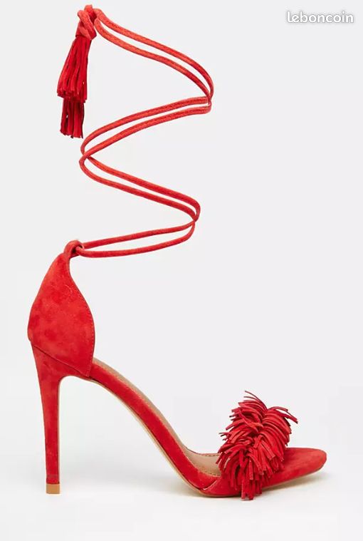 Escarpins Steve Madden Rouge En Cuir - Bout Ouvert - Pointure 6.5 US (37 EU) - Occasion Bon État