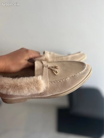 Mocassins En PU Crêpé Chocolat À Boucles | Chaussures | PLT FR