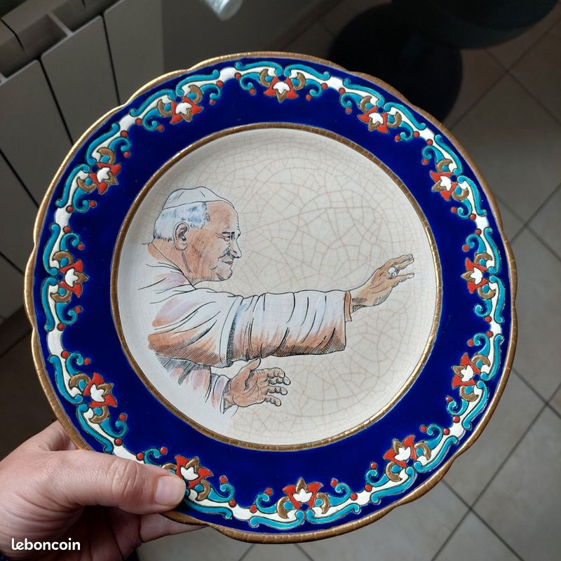 Assiette emaux Pape Jean Paul 2 (image 3)