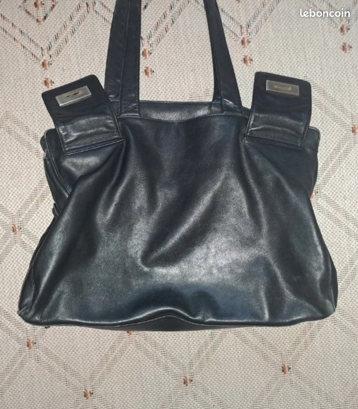Sac à main cuir noir Nicoli (image 3)