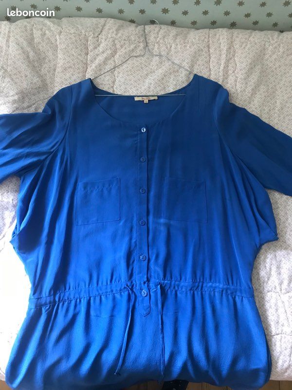 Robe blousante bleu électrique T.42 (image 7)