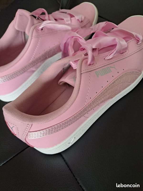 Tennis puma rose ruban P38 Chaussures