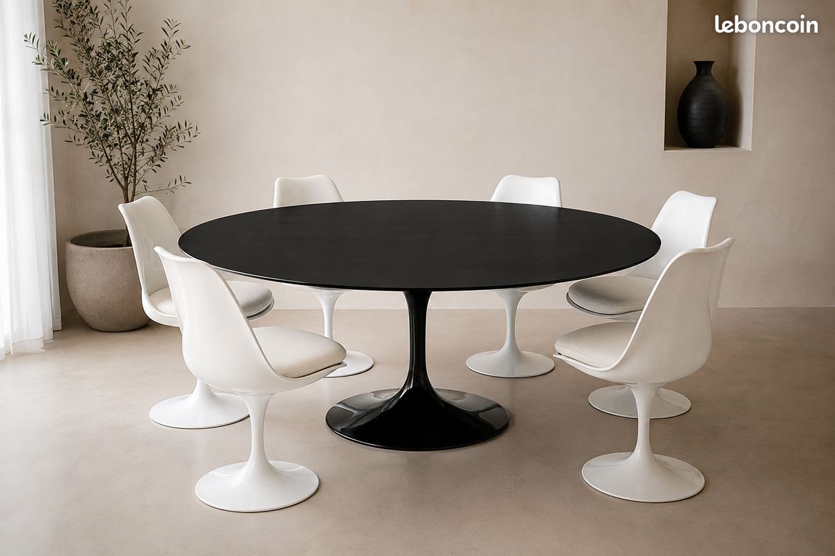 Table ronde KNOLL Saarinen Tulip Ø152 Eero Saarinen originale 6/8 places (image 2)
