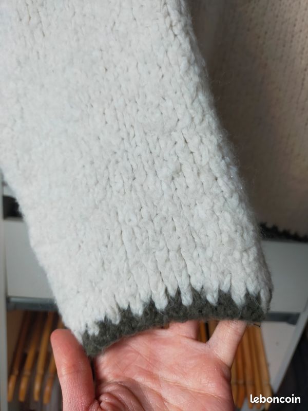 Pull oversize beige et kaki femme S/M (image 4)