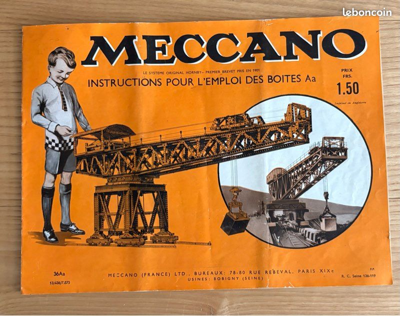 Affiche Concours MECCANO D'avant-guerre - 45x56 Cm - Originale