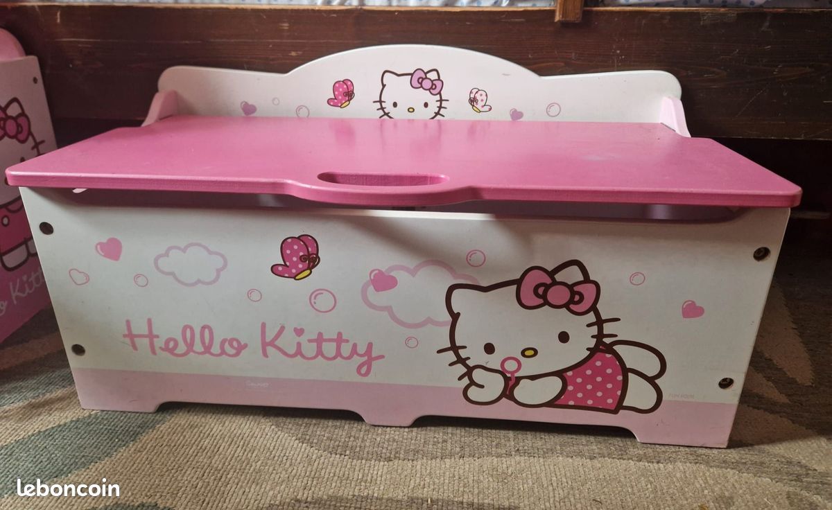 Boîte de rangement pliable tissu rose Hello Kitty Florecita