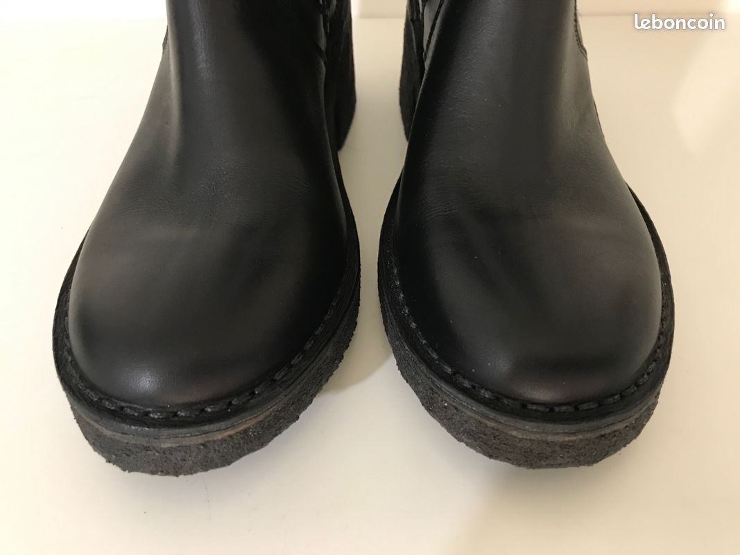 ◊ Perle rare ◊ Superbes bottes hautes cuir neuves A.P.C. Noires – P39 (image 14)