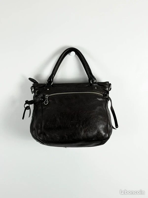 Lancaster Soft Vintage Nova 5763 809 - Sac à main cabas porté épaule en cuir marron foncé (image 3)