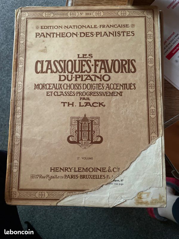 Les classiques favoris du piano morceaux choisis doigtes accentues et classes progressivement par th lack. Ed lemoine (image 1)