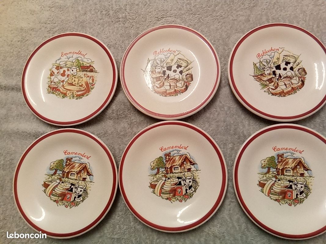 Lot De 4 Assiettes à Fromage Miniatures POTTERY BARN - Thème Martini - 7 Cm