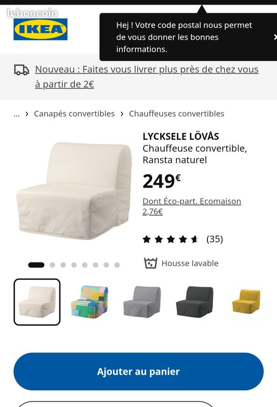 Fauteuil convertible ikea (image 1)
