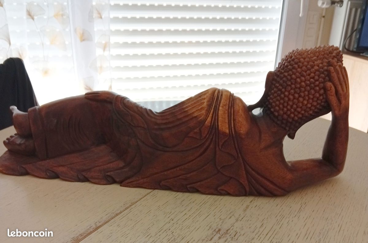 Grand bouddha en bois (image 3)