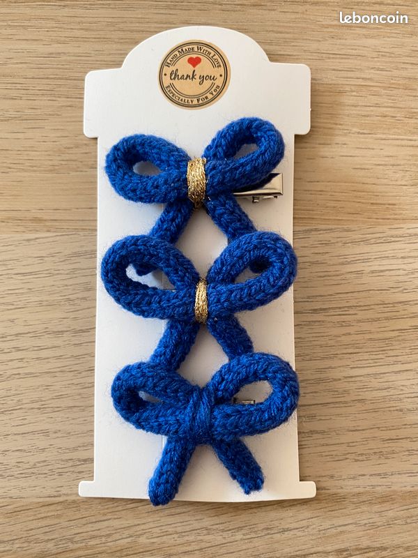 Lot de 3 Barrettes à cheveux noeud simple (image 2)