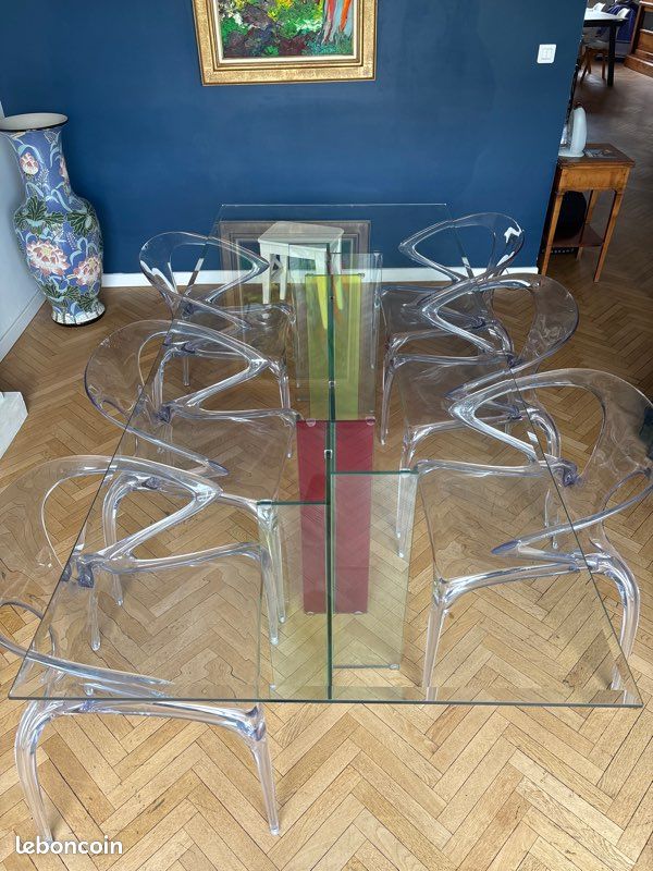 Table Diapo Roche Bobois 6 personnes + 6 chaises Roche Bobois (image 1)