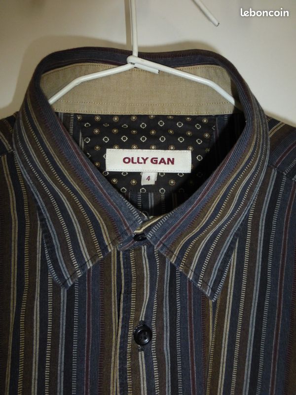 CHEMISE OLLY GAN à rayures marron,bleu -T4 (image 2)