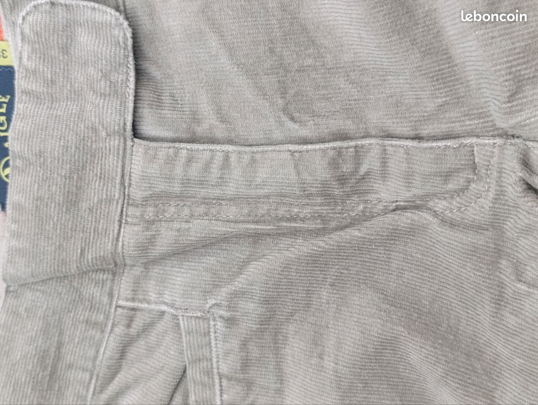 Pantalon droit en velours côtelé Aigle – Couleur Grège / Beige Taupe (image 7)