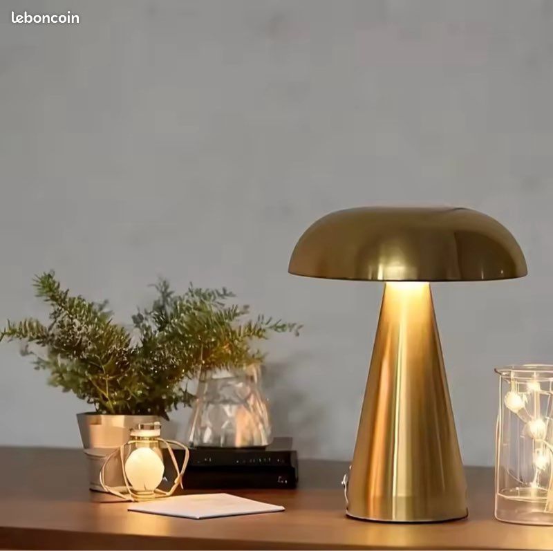 Lampe de table dorée sans fil rechargeable, 5000 mAh, mini