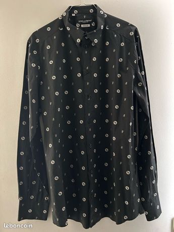 Chemise Dolce & Gabbana En Cuir Bleu Marine Taille 46 - Occasion Très Bon état - Fabriquée En Italie