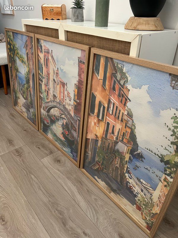 Triptyque tableaux déco Scènes italiennes & Venise – Style méditerranéen / chaleureux (image 4)