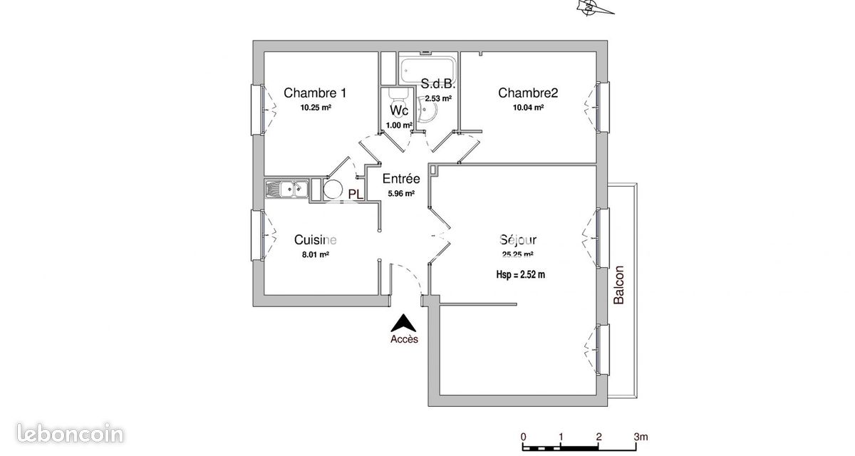 Appartement 4 pièces 63 m² · à Aurec-sur-Loire · 63 m² · 600 €/mois