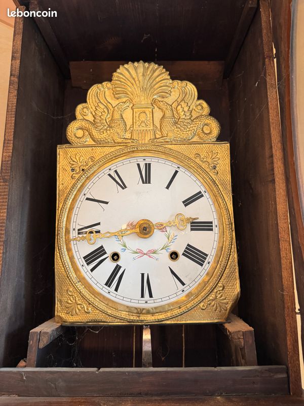 Ancienne façade horloge comtoise 18ème signé Veibel à Lyon