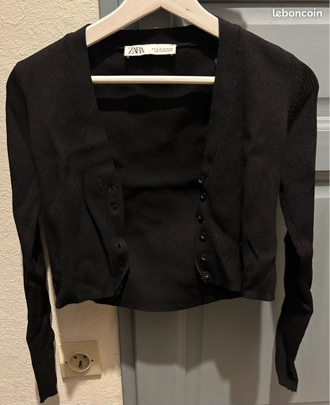 Gilet manches longues noir (image 1)