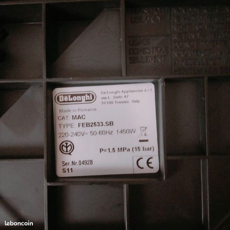 Expresso avec broyeur Delonghi (image 4)