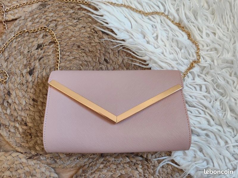 Courroie De Sac à Main Chaîne 47cm - Cuir Et Fer Plat - Rose Et Or - Uxcell - Neuf