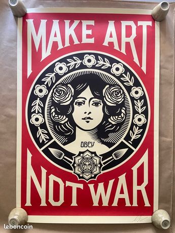 Shepard Fairey – Sérigraphie ‘Course Vers Le Bas’ Signée Numérotée 2006