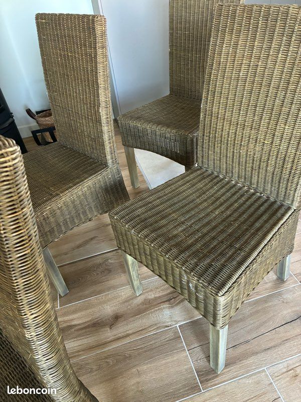 5 chaises en rotin (image 4)