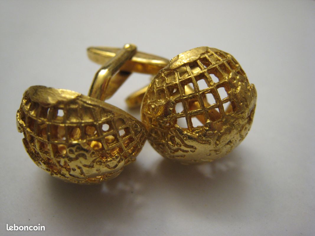 Boutons De Manchettes Vintage En Métal Doré – Paire élégante Pour Chemise Habillée