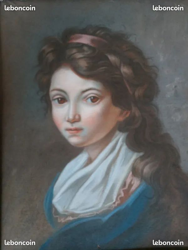 Epoque XIXème Portrait de jeune fille Pastel (image 2)